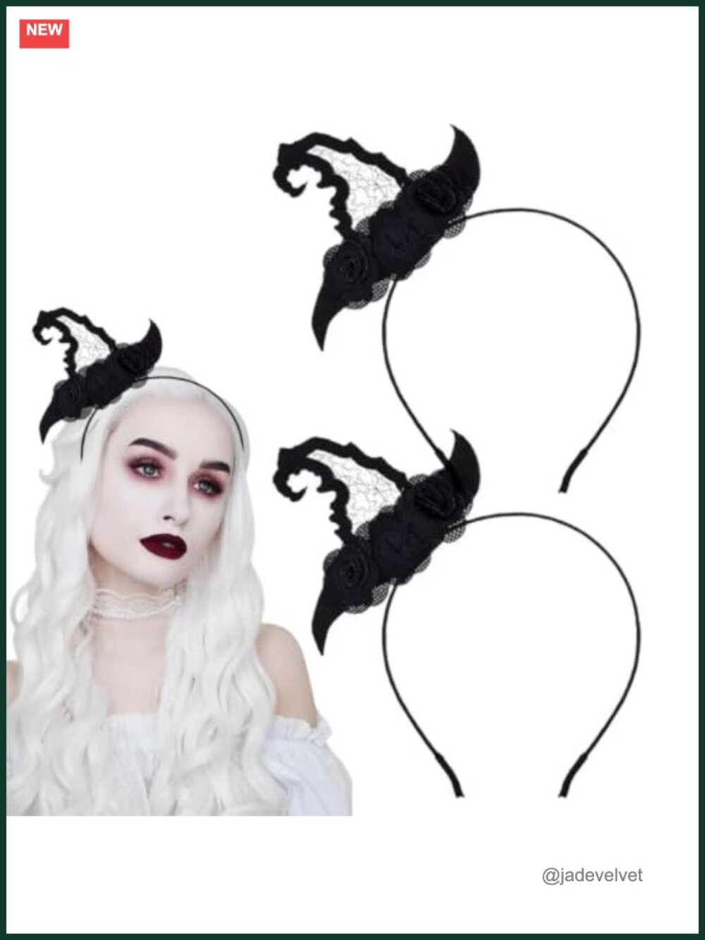 Mini Witch Hat Headbands 2 Pack Halloween Party Costume Hair Accessories